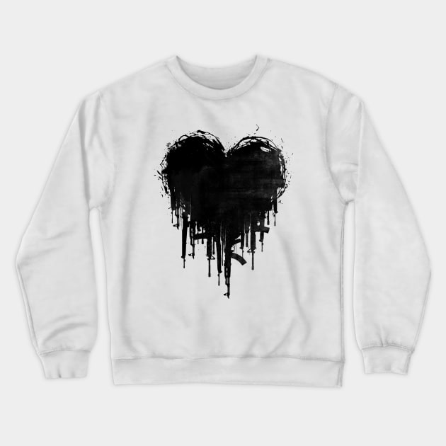 Dark Heart Crewneck Sweatshirt by angrymonk